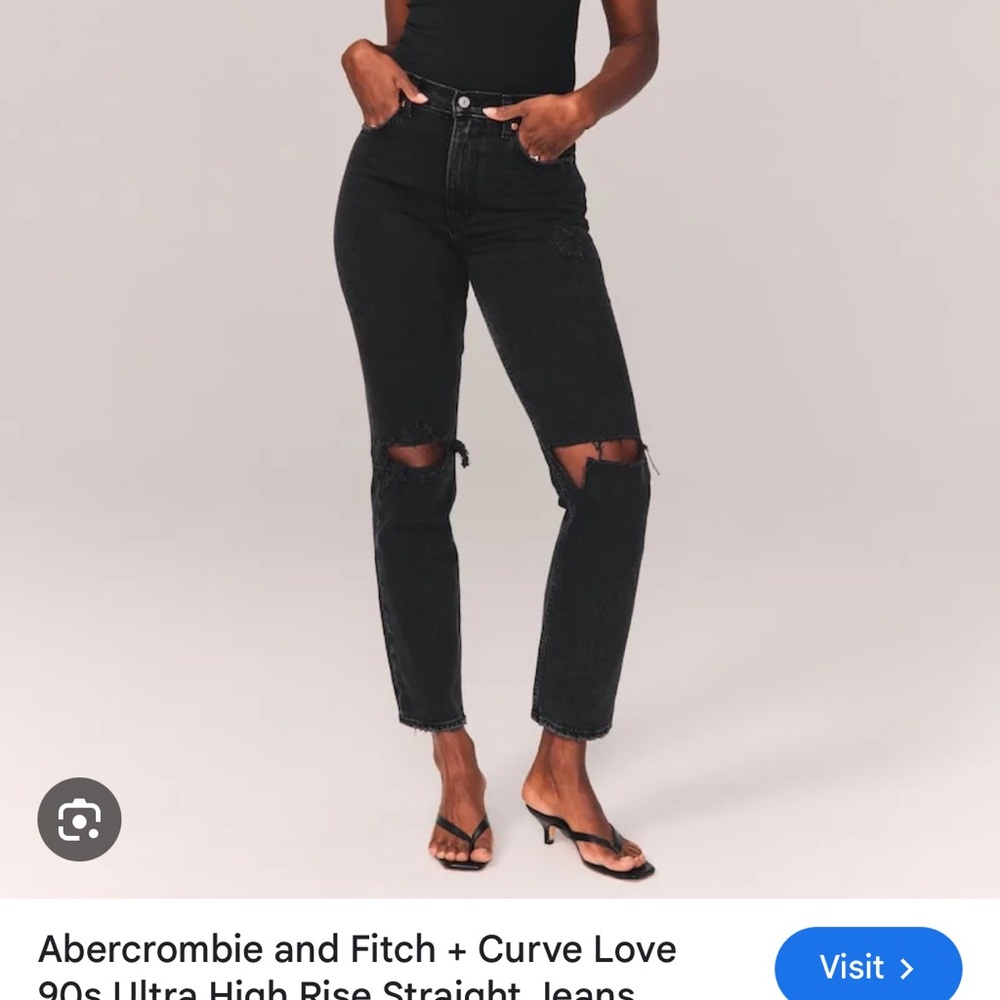 Abercrombie & Fitch Women's Ultra High Rise Ankle Straight Dark Jeans